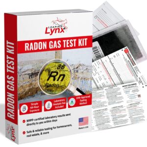epa-approved radon gas detector test kit for home, lab fee included - 48-hour short term radon testing with results in 3-5 days - just expose, apply postage + mail, and get results