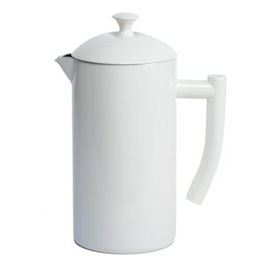 frieling double-walled stainless steel french press coffee maker - snow white - 34 fl oz - camping french press coffee maker