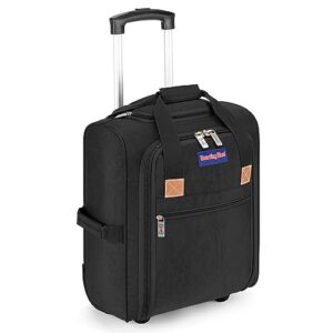17x13x8 inches jetblue airlines rolling personal item underseat travel bag - suitable for major airlines including spirit, jetblue, frontier, and american - duffel bag design (black)