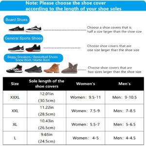 DARAEKJ Waterproof Shoe Covers, Reusable Rain Shoe Covers Waterproof,Non Slip Durable Silicone Shoe Covers Waterproof for Men and Women (XXXL (Women 9.5-11, Men 9-10.5), Black)