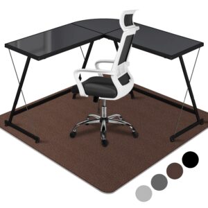 office hardwood floor chair mat - computer chair mat for hardwood floors, pad for hardwood and tile floors, large anti-slip home desk chair mat, easy clean, not for carpets, 55" x 63" black