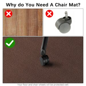 Office Hardwood Floor Chair Mat - Computer Chair Mat for Hardwood Floors, Pad for Hardwood and Tile Floors, Large Anti-Slip Home Desk Chair Mat, Easy Clean, NOT for Carpets, 55" X 63" Black