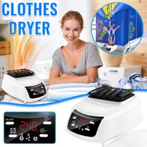 Electric Clothes Dryer,Portable Silent Electric Warm Air Dryer Clothes,Drying Rack Machine with Timing & Remote Control,Household Clothes Dryer Electric Indoor,Home Clothes Drying (02B)