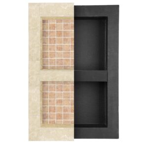 shower niche,12"x20"tile rectangle shower niche, movable partitions the partition space,xps foam tileable shower niche insert,shower niches tile ready,niches for tile showers-black…