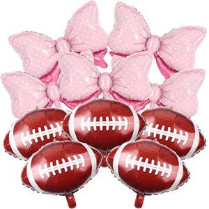 10pcs football bowknot foil balloons decorations-gender reveal themed party supplies sport baby shower sport wedding birthday party favors
