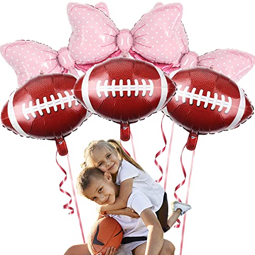 10PCS Football Bowknot Foil Balloons Decorations-Gender Reveal Themed Party Supplies Sport Baby Shower Sport Wedding Birthday Party Favors