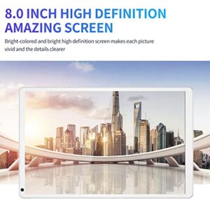 Kids Tablet 8 Inch, Toddler Tablet for Child, Ages 6 to 12, 2GB 32GB Storage Dual Camera WiFi BT IPS Touch Screen Tablet for Kids, Octa Core Processor, 4500mAh (White)