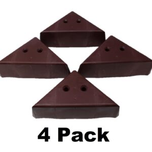 JSP Manufacturing 3" Triangle Plastic Furniture Brown Corner Legs - Sofa Couch Chair Ottoman (4 Legs)