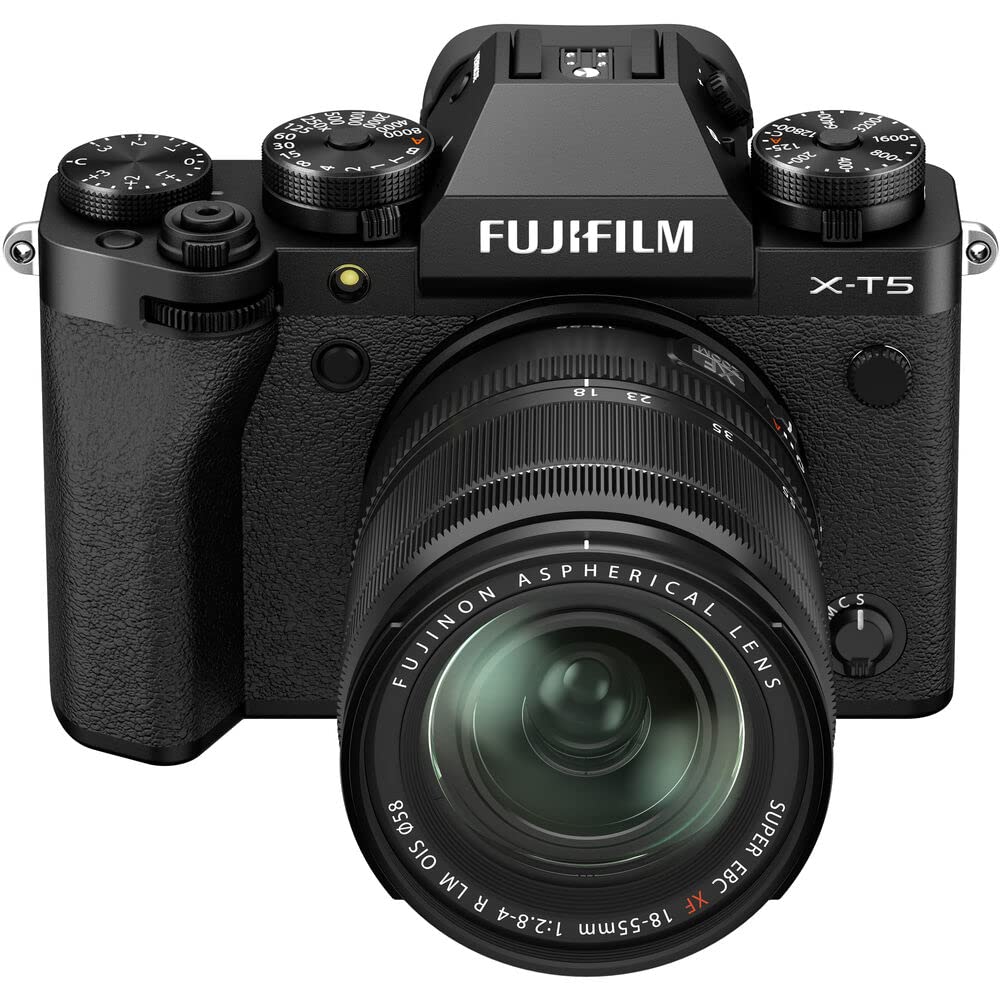 FUJIFILM X-T5 Mirrorless Camera with 18-55mm Lens (Black) Bundle with Extra Battery & Charger Kit, Tripod, Backpack, & More (14 Items) | USA Authorised with Fujifilm Warranty | Fuji xt5