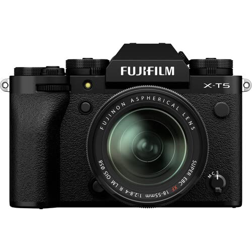 FUJIFILM X-T5 Mirrorless Camera with 18-55mm Lens (Black) Bundle with Extra Battery & Charger Kit, Tripod, Backpack, & More (14 Items) | USA Authorised with Fujifilm Warranty | Fuji xt5