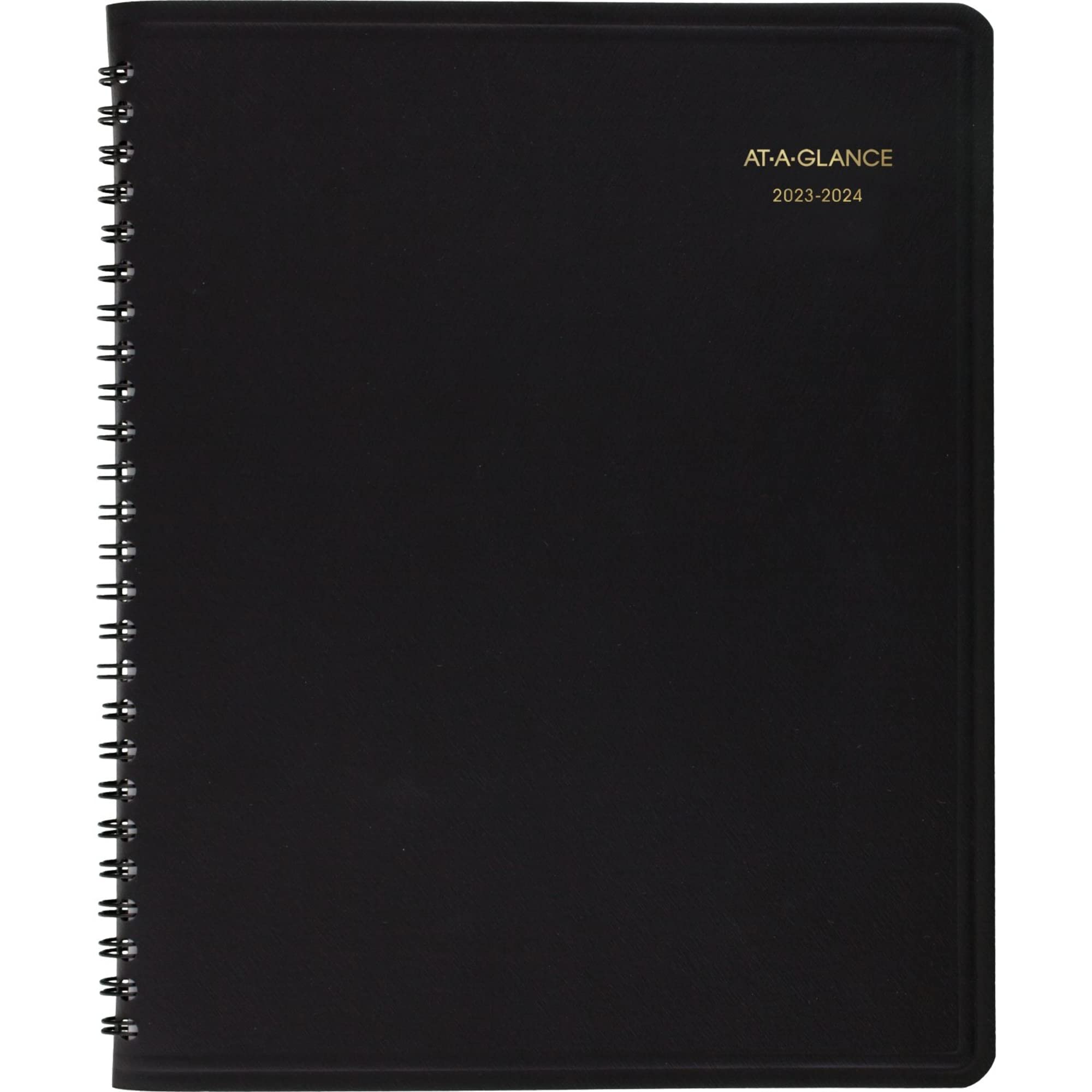 AT-A-GLANCE 2023-2024 Academic Planner, Monthly Appointment Book, 7" x 8-3/4", Medium, Pocket, Flexible Cover, Black (7012705)