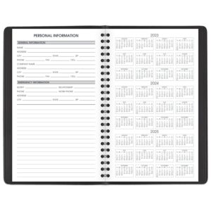 AT-A-GLANCE 2023-2024 Academic Planner, Daily, Quarter-Hourly Appointment Book, 5" x 8", Small, Pocket, Flexible Cover, Black (7080705)