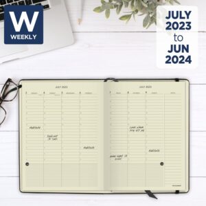 AT-A-GLANCE 2023-2024 Academic Planner, Weekly & Monthly, Hourly Appointment Book, 7-1/2" x 10", Medium, Pocket, Hardcover, Plan.Write.Remember., Black (70795705)