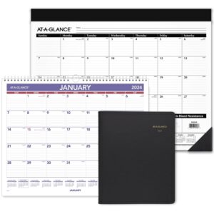 AT-A-GLANCE 2023-2024 Academic Planner, Weekly, Hourly Appointment Book, 5" x 8", Small, Pocket, Flexible Cover, Black (7010105)