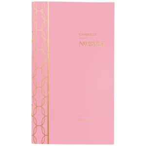 cambridge 2023-2025 academic pocket calendar, 2 year monthly planner, 3-1/2" x 6-1/4", pocket size, workstyle, flexible cover, pink (1606-021a-27)