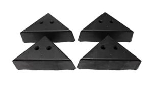 jsp manufacturing 3" triangle plastic furniture black corner legs - sofa couch chair ottoman (4 legs)