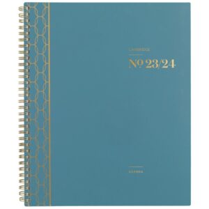 cambridge 2023-2024 academic planner, weekly & monthly, 8-1/2" x 11", large, workstyle balance, monthly tabs, pocket, flexible cover, teal (1606-905a-12)
