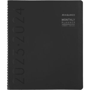 at-a-glance 2023-2024 planner, monthly academic, 9" x 11", large, contempo, black (70074x05)