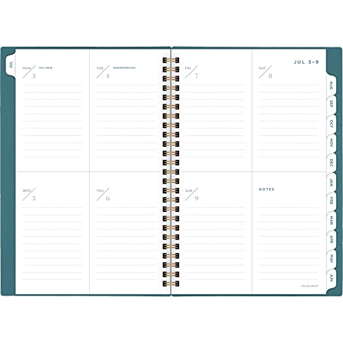 AT-A-GLANCE 2023-2024 Planner, Weekly & Monthly Academic, 5-1/2" x 8-1/2", Small, Signature Lite, Teal (YP20LA12)