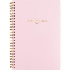 at-a-glance 2023-2024 academic planner, simplified by emily ley, weekly & monthly, 5-1/2" x 8-1/2", small, monthly tabs, flexible cover, leatherette, blush (el13-200a)