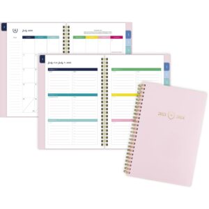 AT-A-GLANCE 2023-2024 Academic Planner, Simplified by Emily Ley, Weekly & Monthly, 5-1/2" x 8-1/2", Small, Monthly Tabs, Flexible Cover, Leatherette, Blush (EL13-200A)