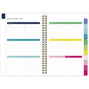 AT-A-GLANCE 2023-2024 Academic Planner, Simplified by Emily Ley, Weekly & Monthly, 5-1/2" x 8-1/2", Small, Monthly Tabs, Flexible Cover, Customizable, Carolina Stripe (EL11-201A)