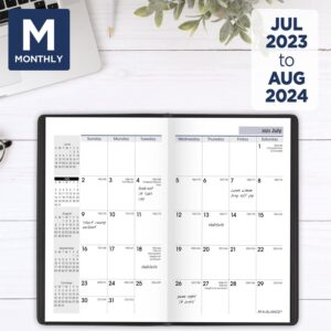 AT-A-GLANCE 2023-2024 Academic Pocket Calendar, Monthly Planner, 3-1/2" x 6", Flexible Cover, DayMinder, Black (AY5300)