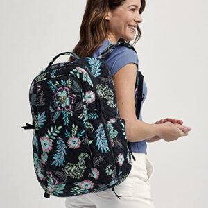 Vera Bradley Women's Cotton Large Travel Backpack Travel Bag, Dreamer Paisley - Recycled Cotton, One Size