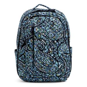 vera bradley women's cotton large travel backpack travel bag, dreamer paisley - recycled cotton, one size