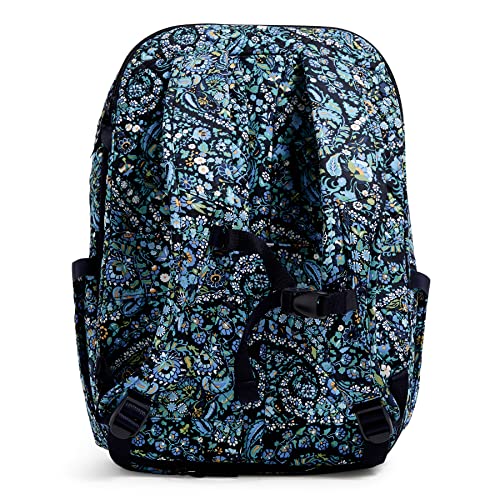 Vera Bradley Women's Cotton Large Travel Backpack Travel Bag, Dreamer Paisley - Recycled Cotton, One Size