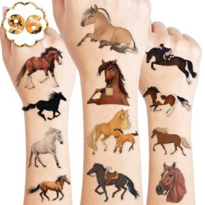horse temporary tattoos for kids birthday party supplies favors 96pcs tattoos stickers super cute gifts party decorations girls boys classroom school prizes themed