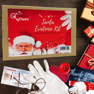 santa evidence kit - proof of santa, santa license, santa button, lost glove for kids christmas