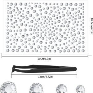 QOOSIKICC 5 Sheets Rhinestones Stickers Self Adhesive, Clear Stick on Crystal Diamond Gems Stickers, Bling Craft Jewels Gems Stickers for Nails Face Makeup Decoration Rhinestones Gems Stickers