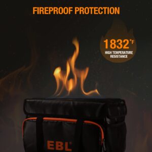 EBL Fireproof and Waterproof Document Bag Compatible with Portable Power Station 300W/500W/1000W/2000W, Home Basic Batteries AA AAA C D Battery and More