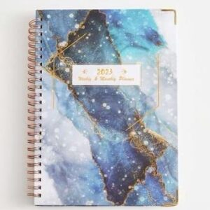 2023 Planner - Weekly & Monthly Planner 2023, January 2023 - December 2023, 8.4”x 6.1”, Planner 2023 with Gray Marble Cover