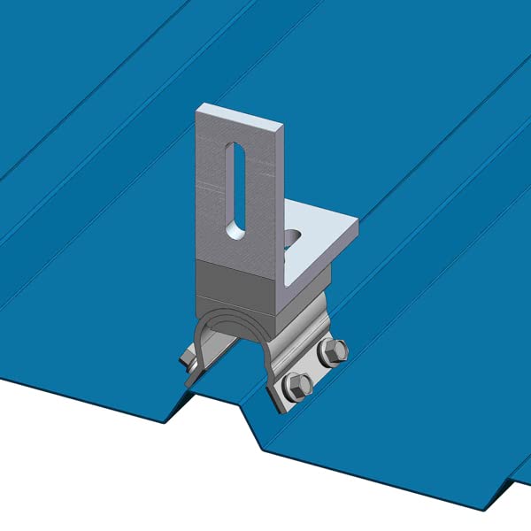 MageBracket RH with L Bracket R-Panel Trapezoidal Metal Roof Mounting Racking Rib Bracket Clamp for Solar Panel Module Installation