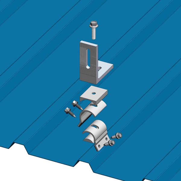 MageBracket RH with L Bracket R-Panel Trapezoidal Metal Roof Mounting Racking Rib Bracket Clamp for Solar Panel Module Installation