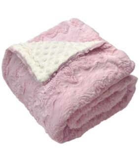 buttzo baby blanket for boys girls toddlers,fuzzy soft warm cozy minky dot receiving blanket,baby newborn blanket shower gifts (pink, 30 x 40 inch)