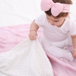BUTTZO Baby Blanket for Boys Girls Toddlers,Fuzzy Soft Warm Cozy Minky Dot Receiving Blanket,Baby Newborn Blanket Shower Gifts (Pink, 30 X 40 inch)