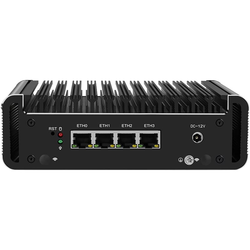 Kikusenko Firewall Micro Appliance, Mini PC Celeron J4125 Quad Core, 4 lntel i226-V 2.5G Nics Ports, AES-NI, Barebone, Soft Router, VPN, 8GB RAM 128GB SSD