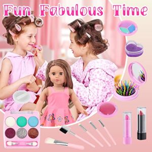 18INDC 18 Inch Girl Doll Accessories Make Up Pretended Toys Set, Washable Makeup Beauty Set Toys for Girl Doll Dress Up Sets for Girls 3-8 Years Old (Doll Not Included)