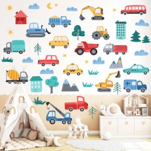 Car City Road Wall Decals Traffic Road Sign Enlightenment Wall Stickers for Playroom, Nursery, Boy Room, Bedroom, Classroom, Living Room.