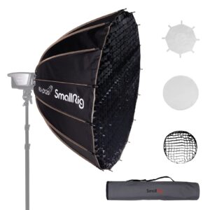 smallrig parabolic softbox quick release, parabolic softbox, compatible with smallrig rc 120d/rc 120b/rc 220d/rc220b and other bowens mount light (47.2inch/120cm) 4140
