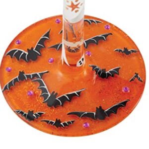 Enesco Designs by Lolita Halloween Witch Way Hand-Painted Artisan Wine Glass, 15 Ounce, Multicolor