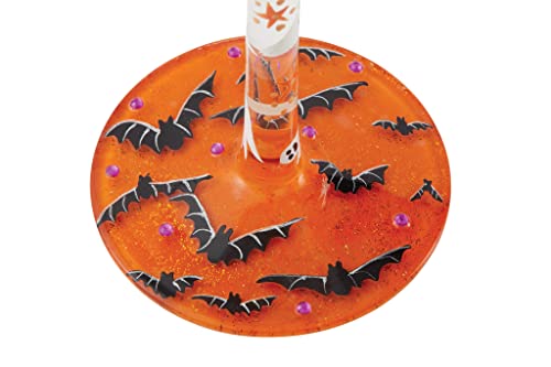 Enesco Designs by Lolita Halloween Witch Way Hand-Painted Artisan Wine Glass, 15 Ounce, Multicolor