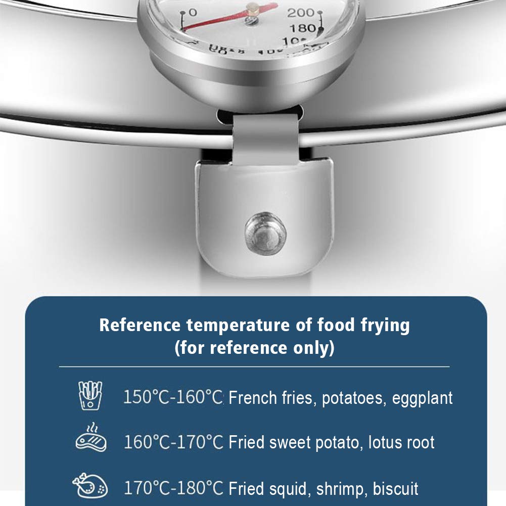 Janpanese Style Tempura Frying Pot with Lid,Stainless Steel Deep Fryer Pot with Temperature Control and Oil Drip Drainer Rack,Tempura Deep Fryer for Kitchen French Fries,Chicken etc