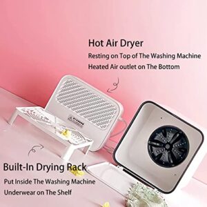 Mini Blue Ultrasonic Washing Machine, Forward and Reverse Turbo Cleaning USB Plug-In Laundry Machine, Bass Environmental Protection Rear Drainage Washing and Drying Machine for Travel, Business, Home