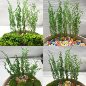 Cayway Miniature Shrubs Model Bushes Long Shrub Vegetation Groups Static Grass Tuft for DIY Model Train Landscape Railroad Scenery, Grass Green