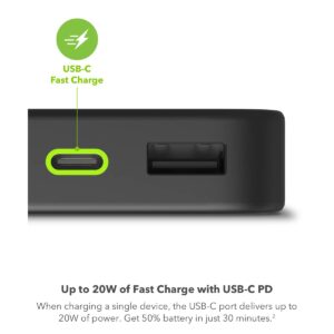 mophie Powerstation 2023 with PD Power Bank - 10,000 mAh Large Internal Battery, (2) USB-A Port and (1) 20W USB-C PD Fast Charging Input/Output Port, Travel-Friendly