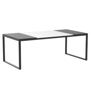 Tribesigns 6FT Conference Table, 70.86" L x 35.43" W x 29.52" H Rectangle Shaped Meeting Table, Modern Seminar Boardroom Table for Office Conference Room (White/Black)